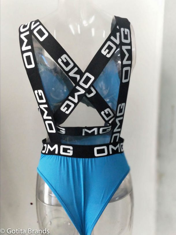 South Beach Swimsuit Sexy Swimwear Two Piece Sets Blue Strap Bikini