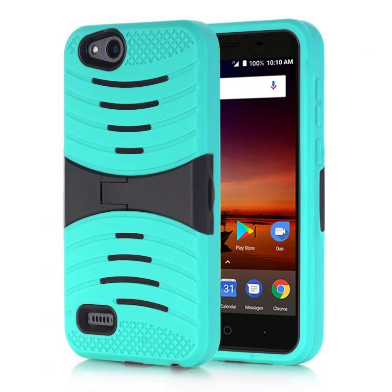 ZTE Tempo X-N9137- Blade Vantage-Hybrid Silicone Case-Cover Stand-Teal ...