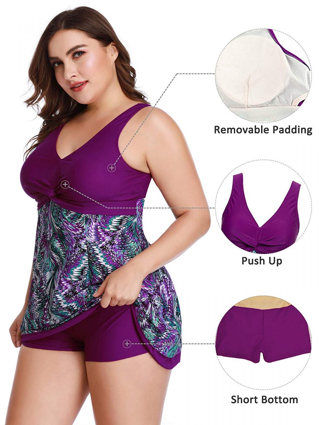 Swimsuits For Regular And Curvy Women Stretchy Body Shape Swimwear 6125