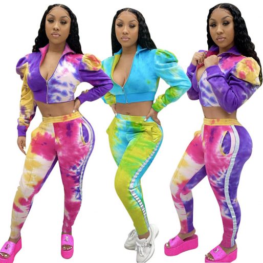 Adorable Pants Set For Women - Two Piece Colorful Long Sleeves Outfit ...